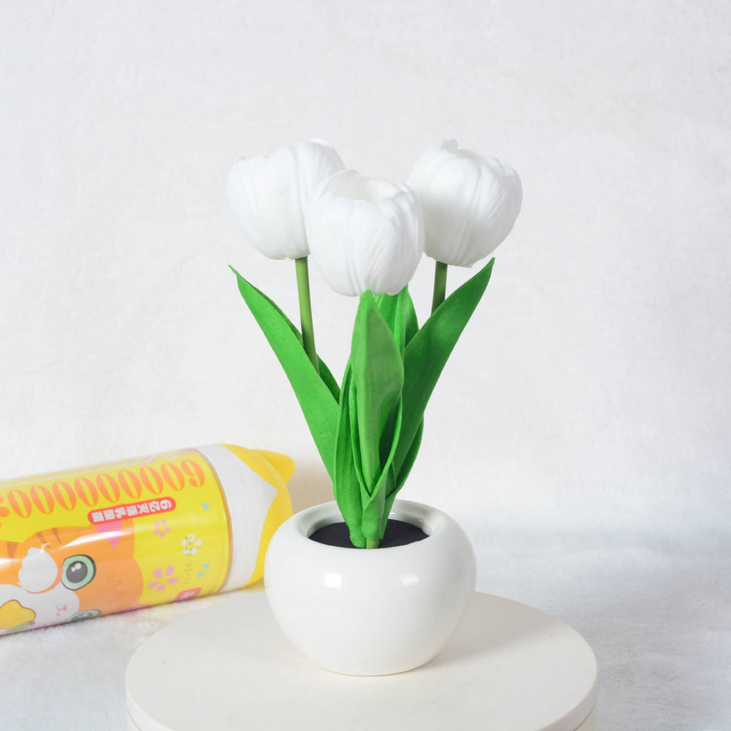 Modern Tulip Peony LED Night Light Table Lamp - Creative Home Décor, Soft Ambient Lighting, Elegant Design, Energy-Efficient, Bedroom Accent Lamp