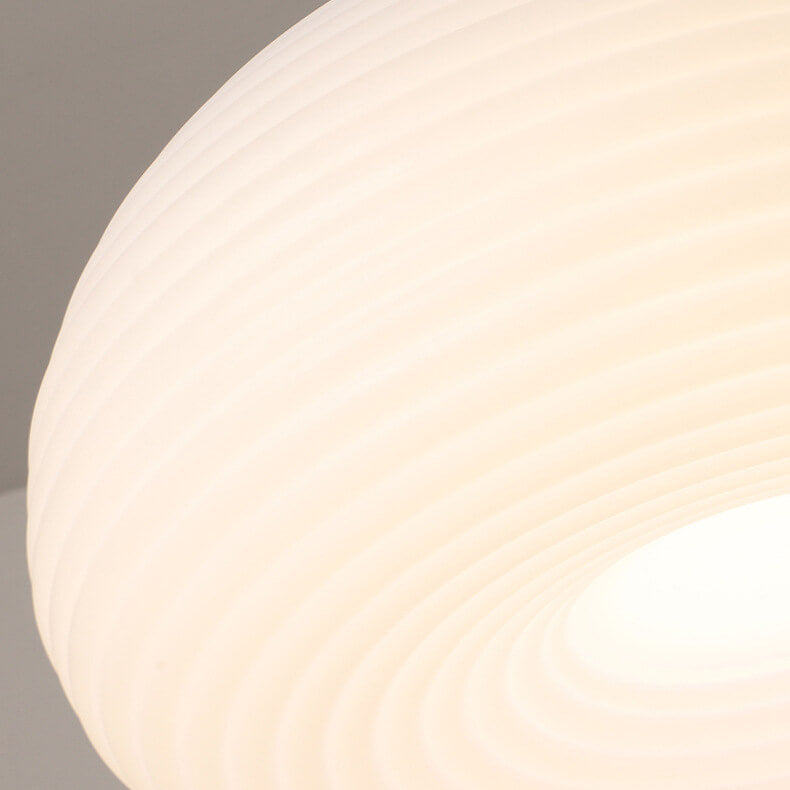 Modern Minimalist White Round Iron PE LED Pendant Light