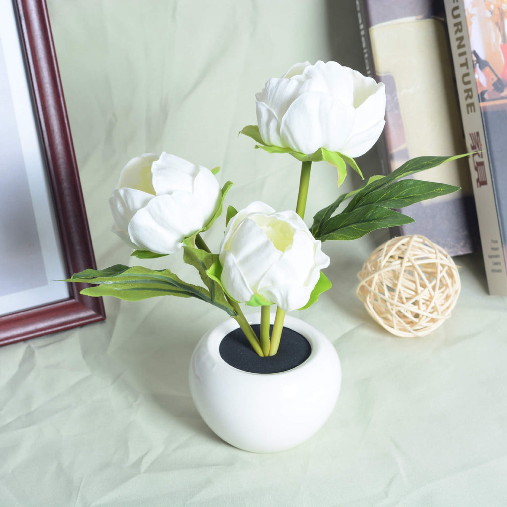 Modern Tulip Peony LED Night Light Table Lamp - Creative Home Décor, Soft Ambient Lighting, Elegant Design, Energy-Efficient, Bedroom Accent Lamp
