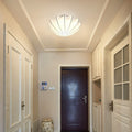 Nordic Minimalist Flush Mount Light - White Beige Faux Silk, 1/3/5-Light Options