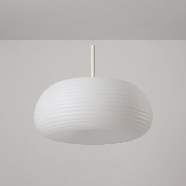Modern Minimalist White Round Iron PE LED Pendant Light