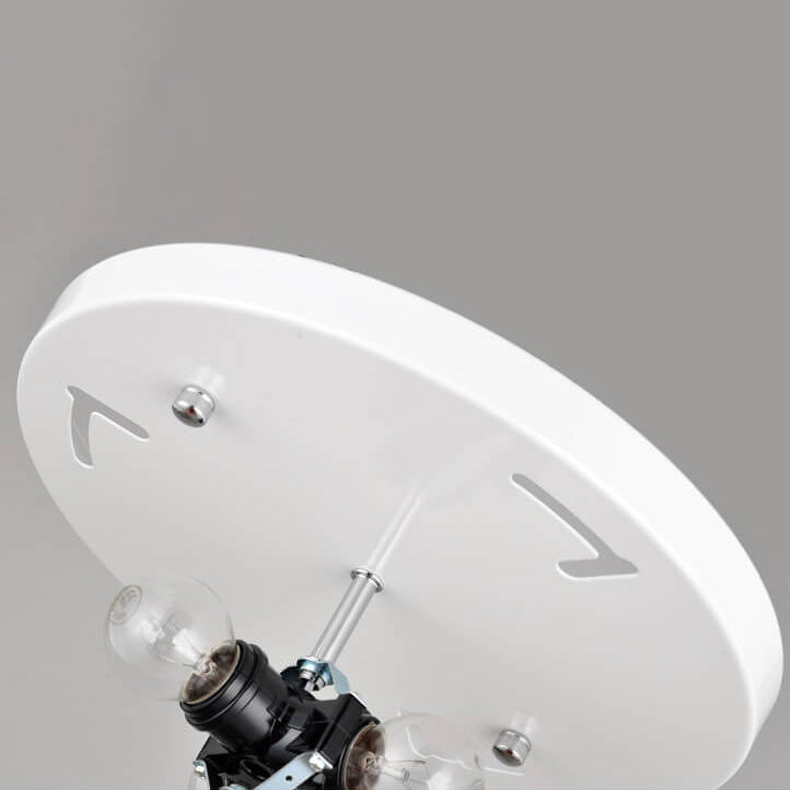 Nordic Minimalist Flush Mount Light - White Beige Faux Silk, 1/3/5-Light Options