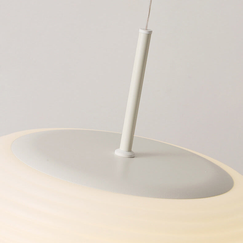 Modern Minimalist White Round Iron PE LED Pendant Light