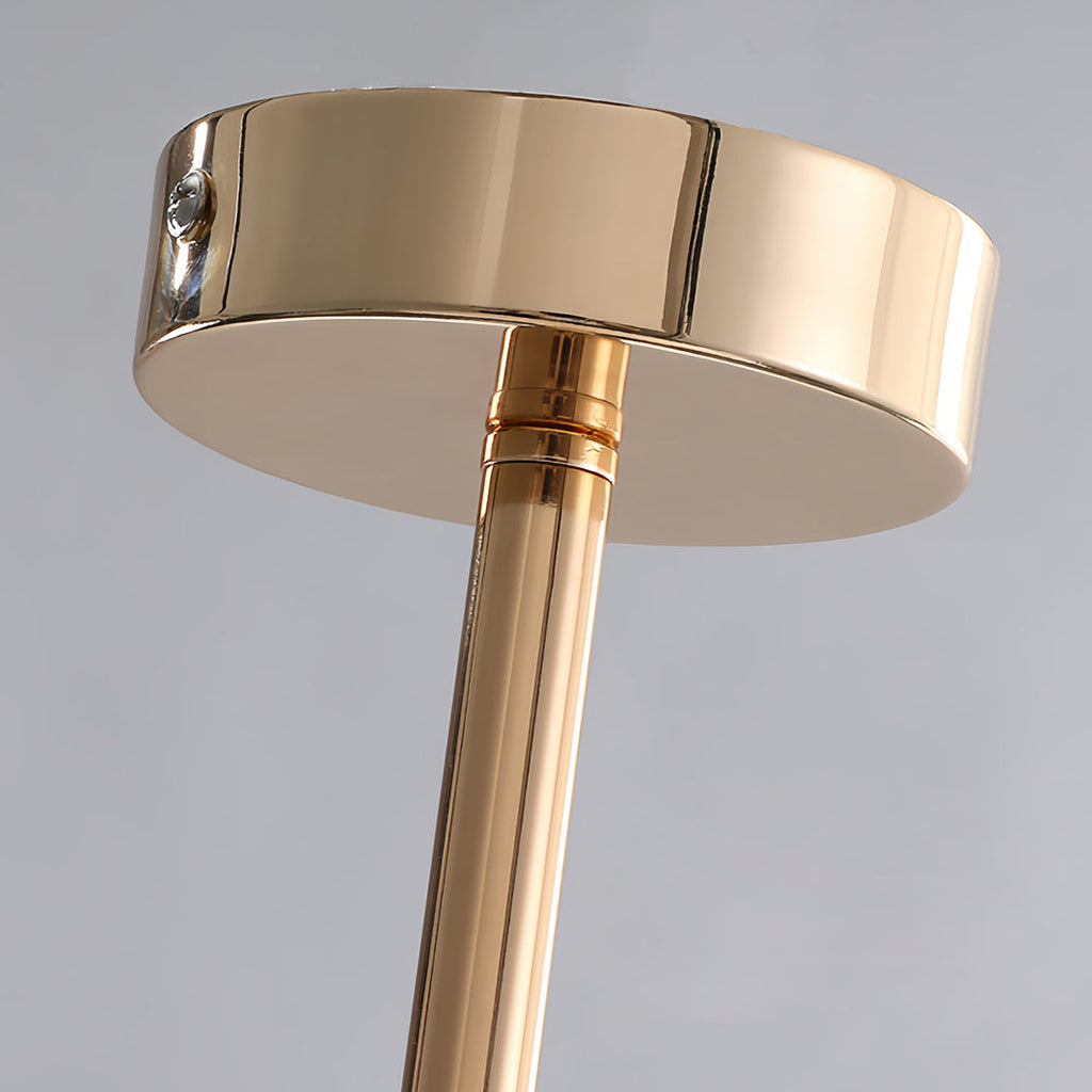 Clear Glass Flush Mount Ceiling Light Gold Finish 6-Head Creative Lamp