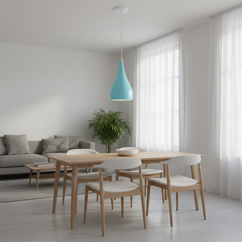 Contemporary Nordic Iron Wood Aluminum Gourd Pendant Light for Dining Room