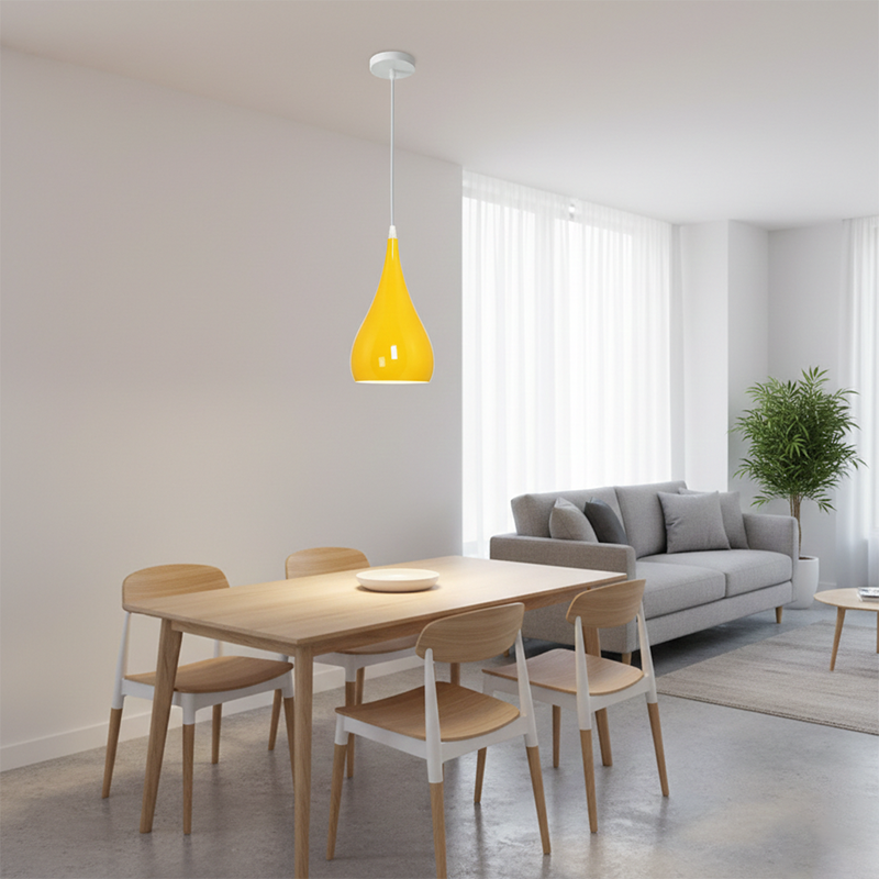 Contemporary Nordic Iron Wood Aluminum Gourd Pendant Light for Dining Room