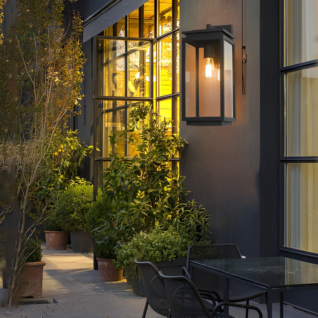 Waterproof Black Rectangular Outdoor Wall Lantern