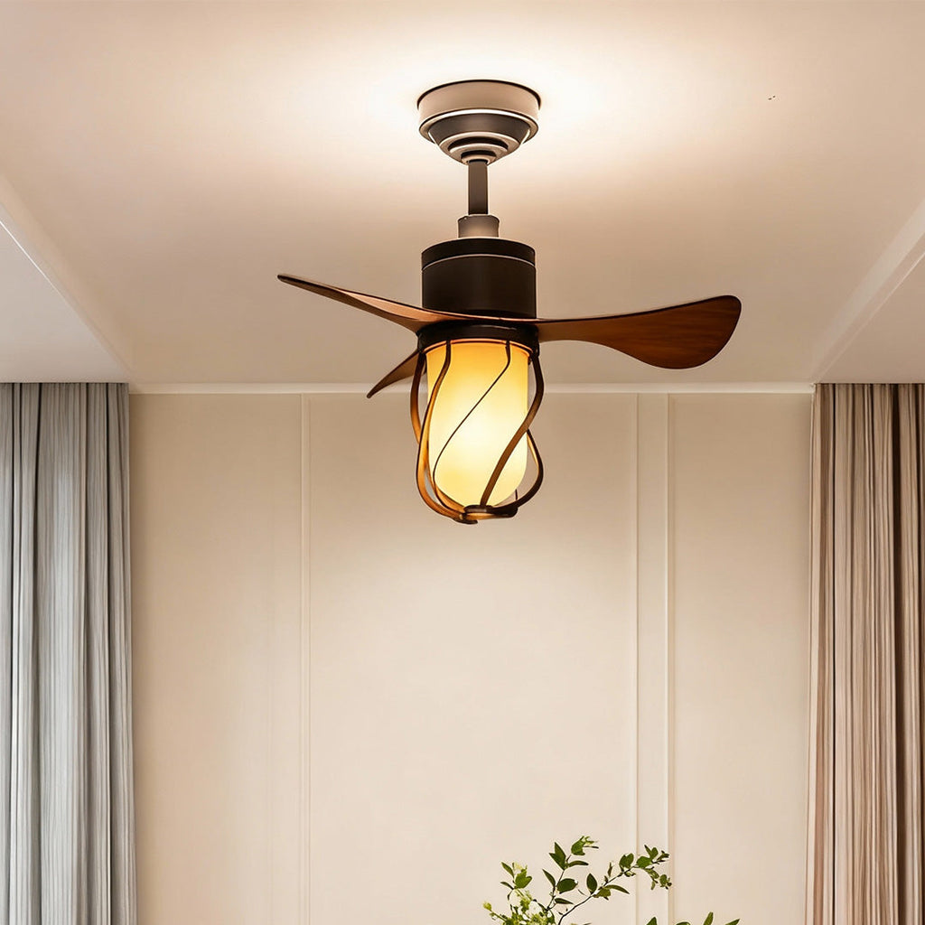 Vintage Style Ceiling Fan with Light - Stylish LED Ceiling Fan