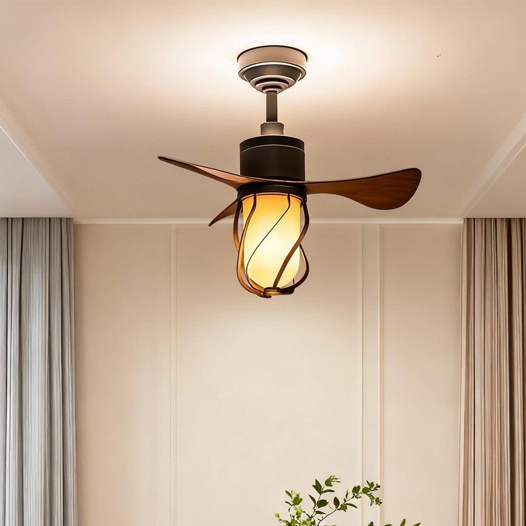 Vintage Style Ceiling Fan with Light - Stylish LED Ceiling Fan