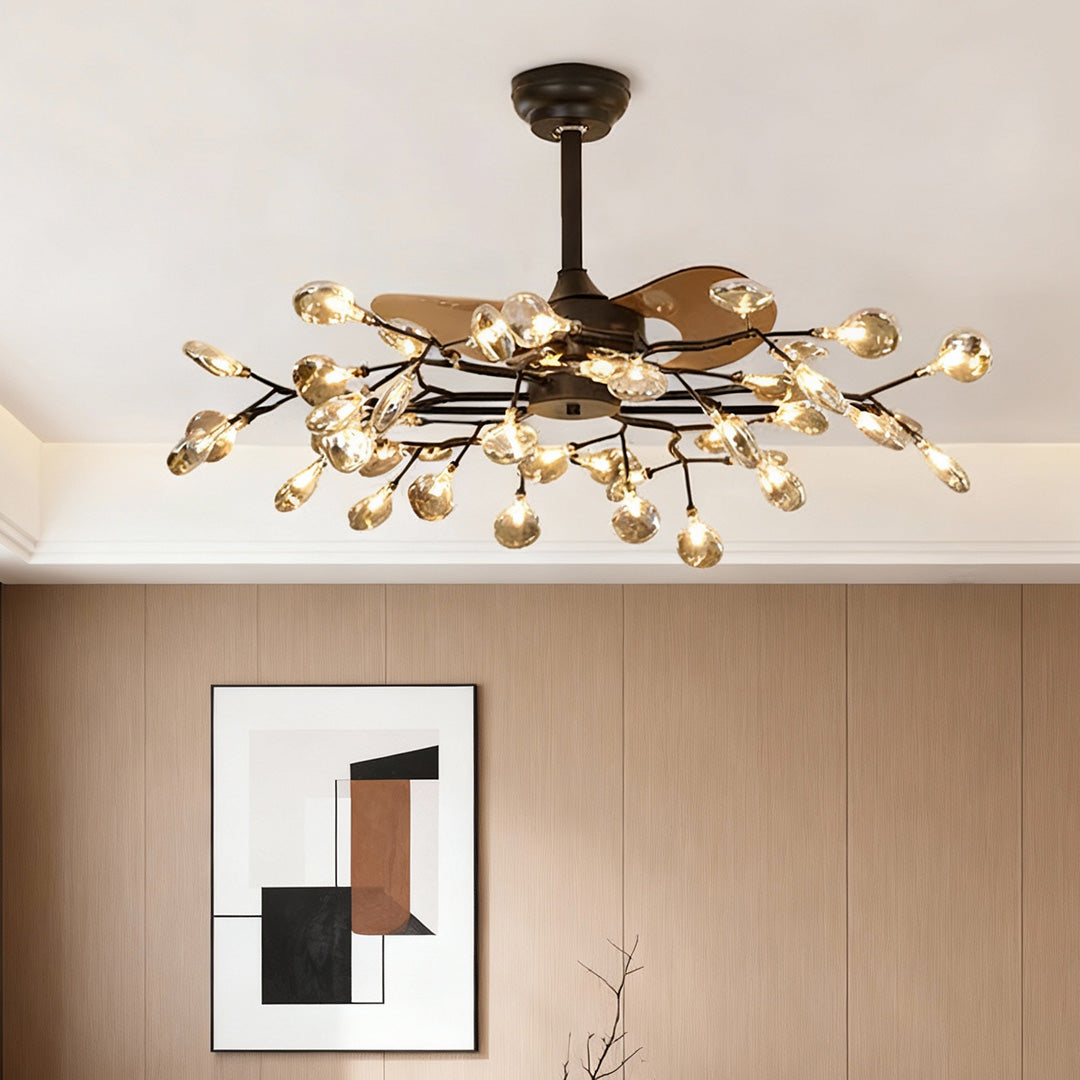 Glam Minimalist Luxury Ceiling Fan Light - Artistic Fan Lamp