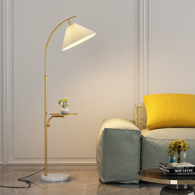 Modern Simplicity Pleated PVC Floor Lamp - 1-Light Standing Design for Living Room