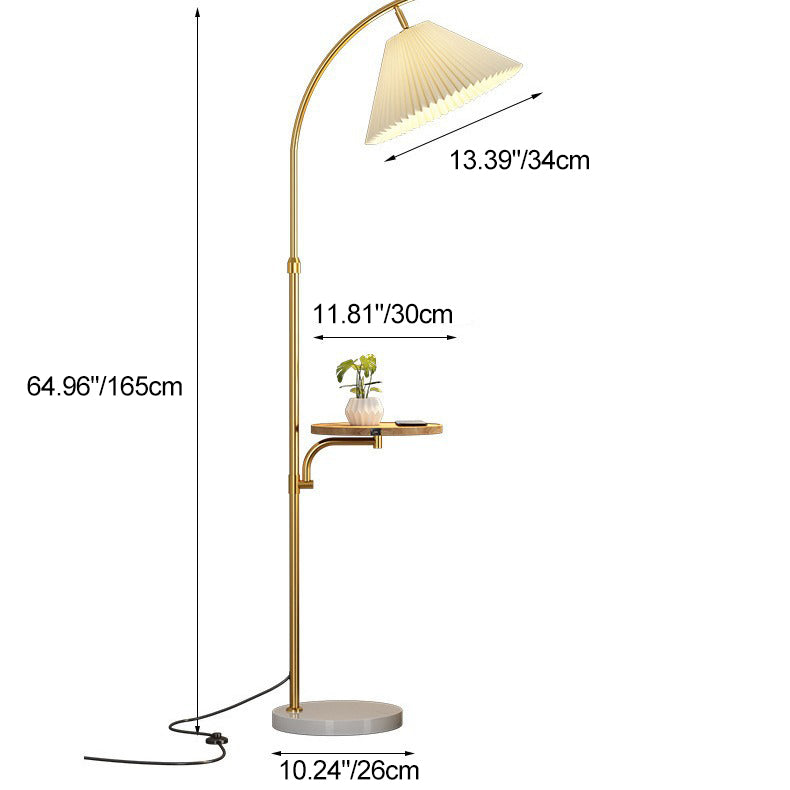 Modern Simplicity Pleated PVC Floor Lamp - 1-Light Standing Design for Living Room