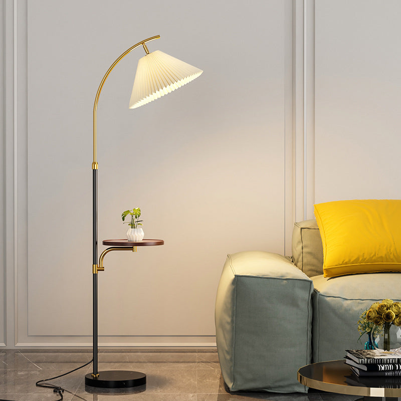 Modern Simplicity Pleated PVC Floor Lamp - 1-Light Standing Design for Living Room