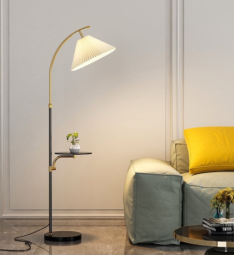 Modern Simplicity Pleated PVC Floor Lamp - 1-Light Standing Design for Living Room