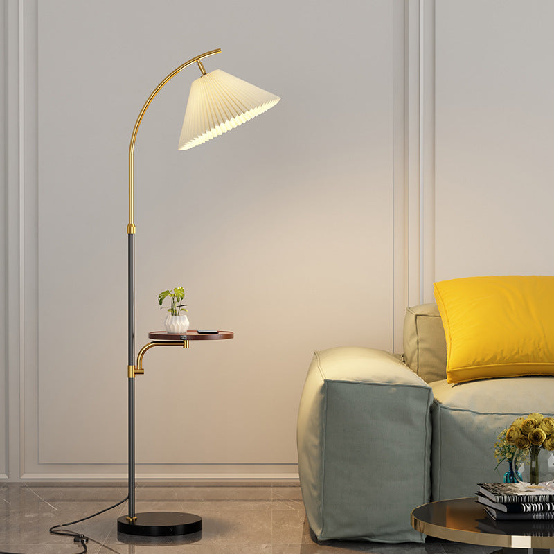 Modern Simplicity Pleated PVC Floor Lamp - 1-Light Standing Design for Living Room