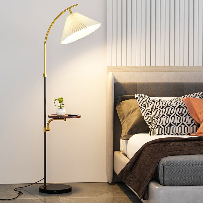 Modern Simplicity Pleated PVC Floor Lamp - 1-Light Standing Design for Living Room