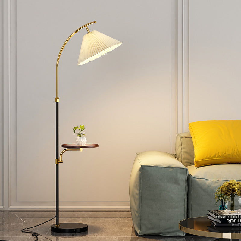 Modern Simplicity Pleated PVC Floor Lamp - 1-Light Standing Design for Living Room