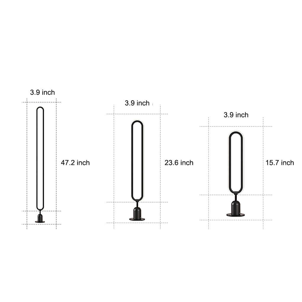 Sleek Black Oval LED Solar Ring Lights - Modern Outdoor Minimalist Design