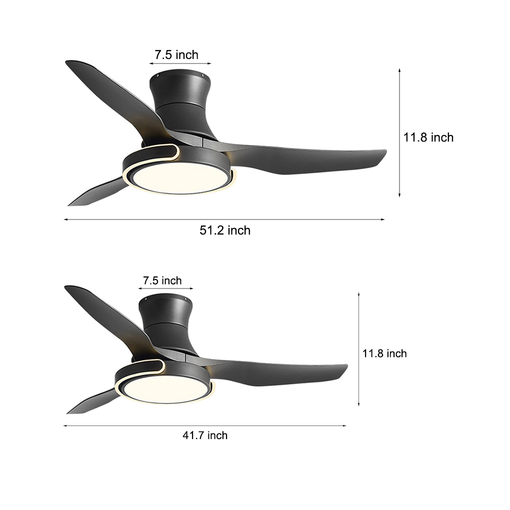 Remote Control Dimming Ceiling Fan Light with Forward/Reverse Mode