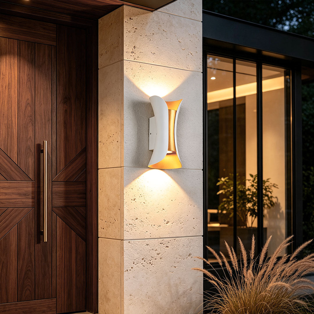 Modern Curved LED Waterproof Up Down Wall Lights