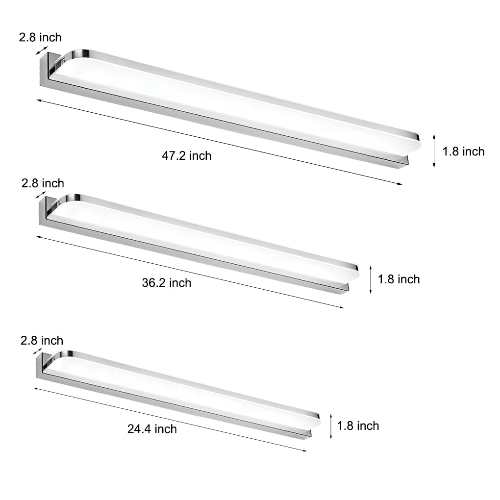 LED Bathroom Vanity Light Wall-Mounted Panel Polished Iron Trim Modern Lighting Fixture Energy-Efficient Bathroom Illuminations Stylish Home Decor Bright LED Lighting for Bathroom Mirrors Contemporary Vanity Light Solutions Best Bathroom Lighting Ideas