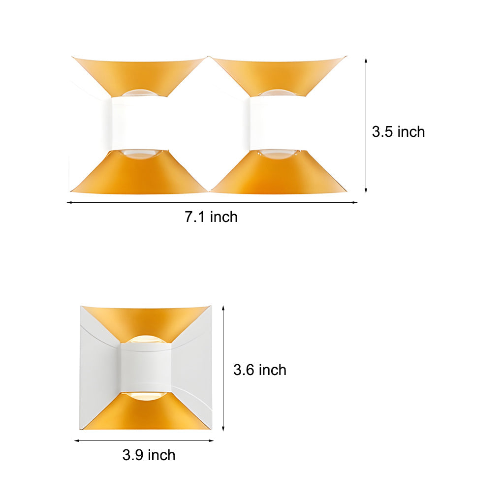 LED Waterproof Outdoor Sconces - 6W Modern Square Up Down Lights
