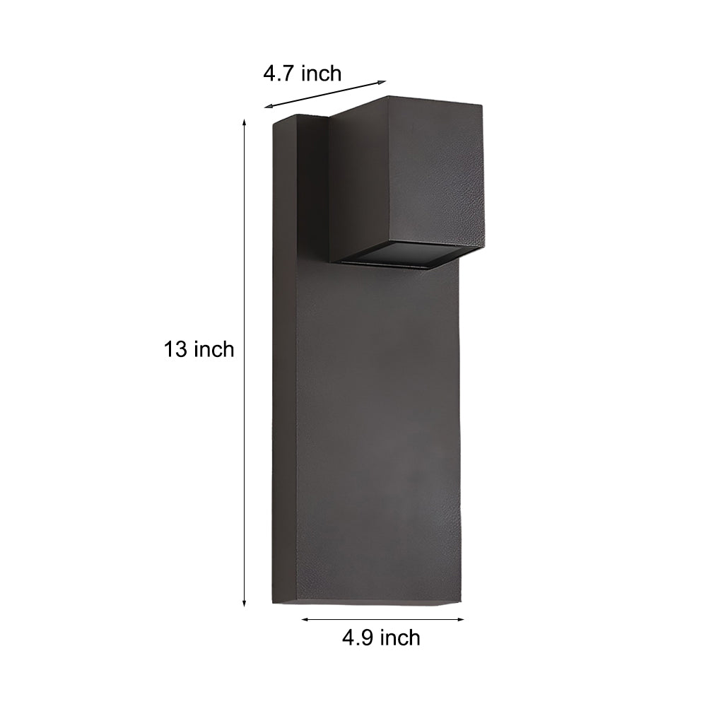 Square Waterproof LED Up and Down Wall Sconce - Modern Outdoor Lighting