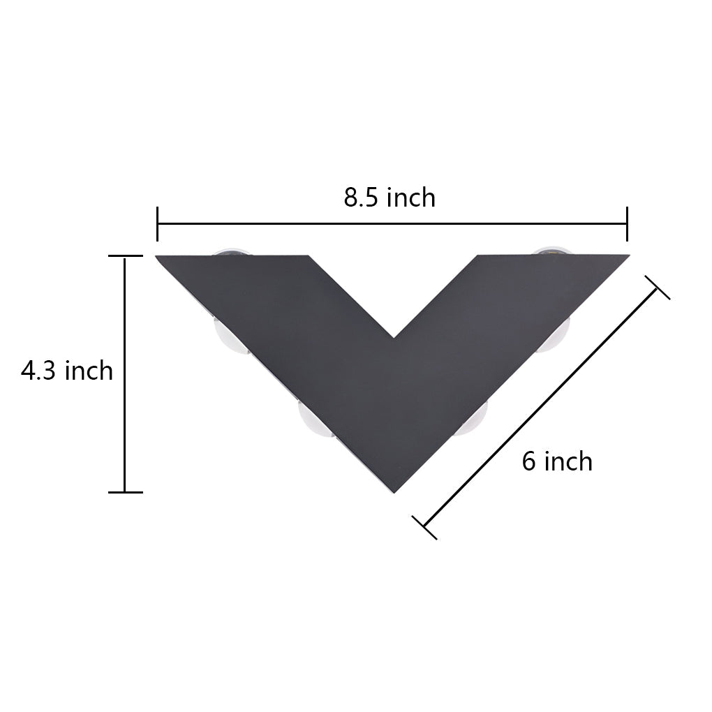 V-Shaped Waterproof LED Outdoor Wall Washer Light - Modern Black Design