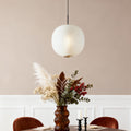 Round Lantern Glass LED Pendant Light - Modern Ceiling Hanging Fixture