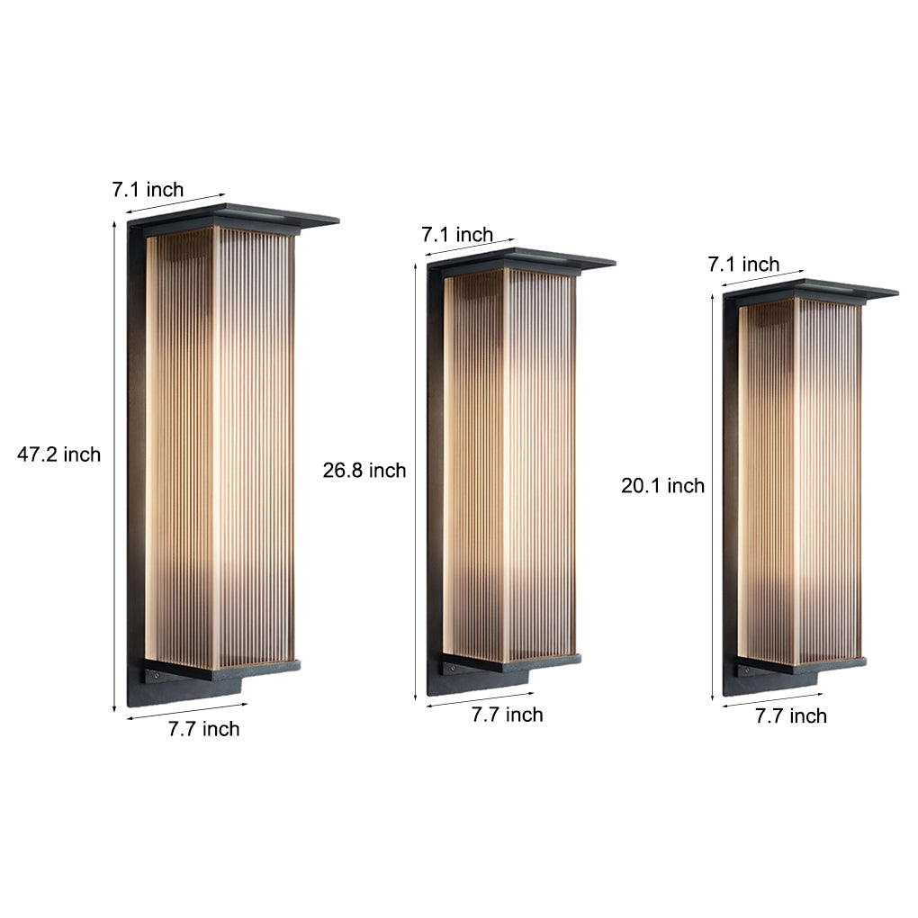Rectangular Waterproof LED Solar Wall Sconce Lighting - 3W Modern Outdoor Fixture