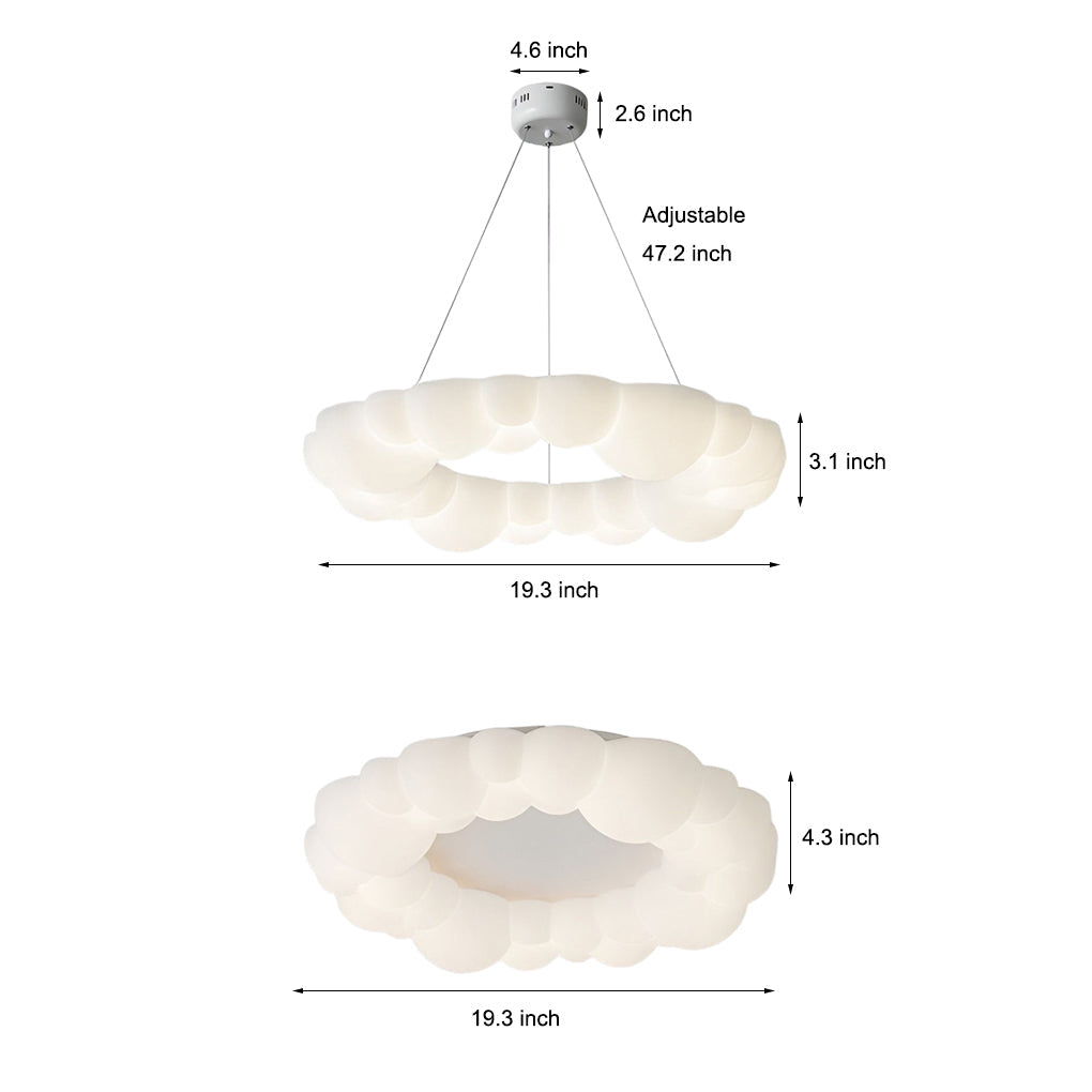 Creative Bubble Cloud LED Ceiling Light - Stepless Dimming Nordic Design