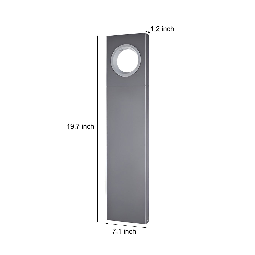 Sleek Black Modern Outdoor Bollard Lights with Round Hole Design