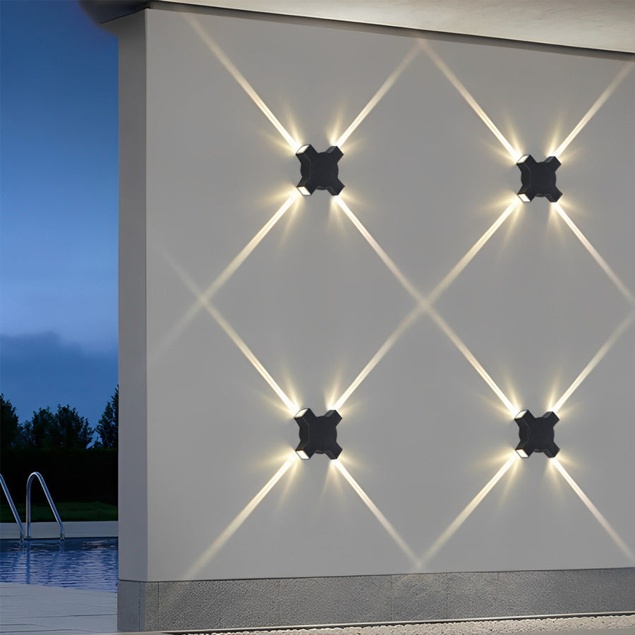 Modern Waterproof Black LED Wall Lamp - Starlight Decorative Lighting