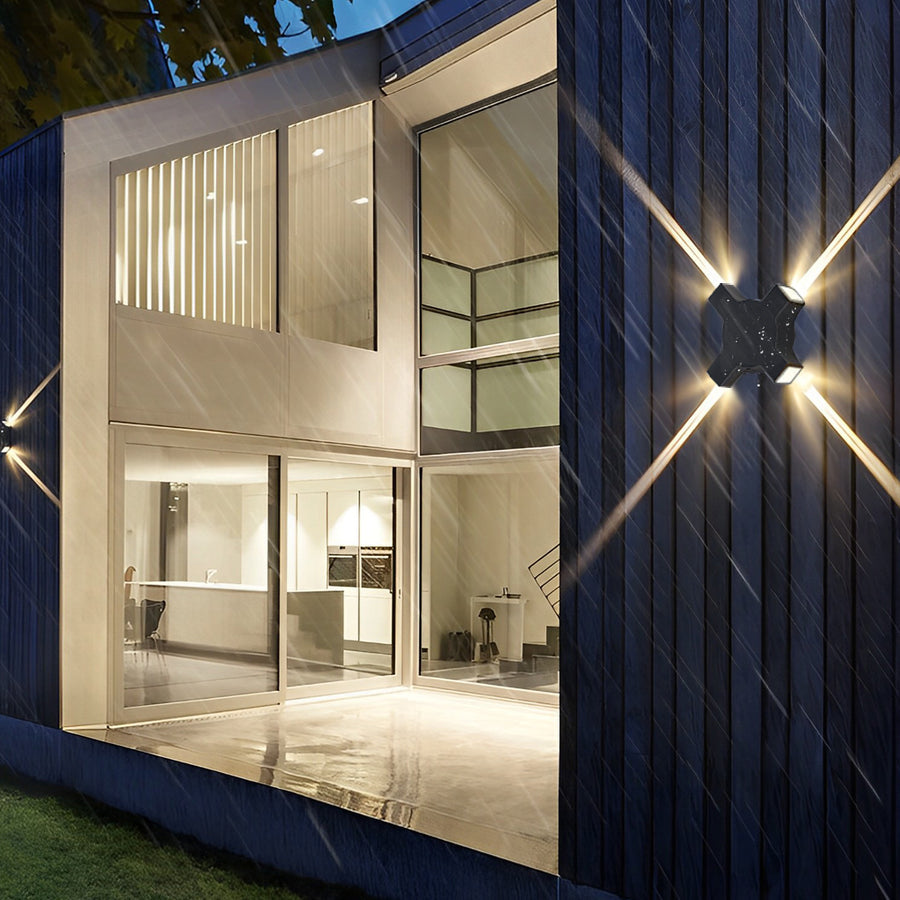 Modern Waterproof Black LED Wall Lamp - Starlight Decorative Lighting