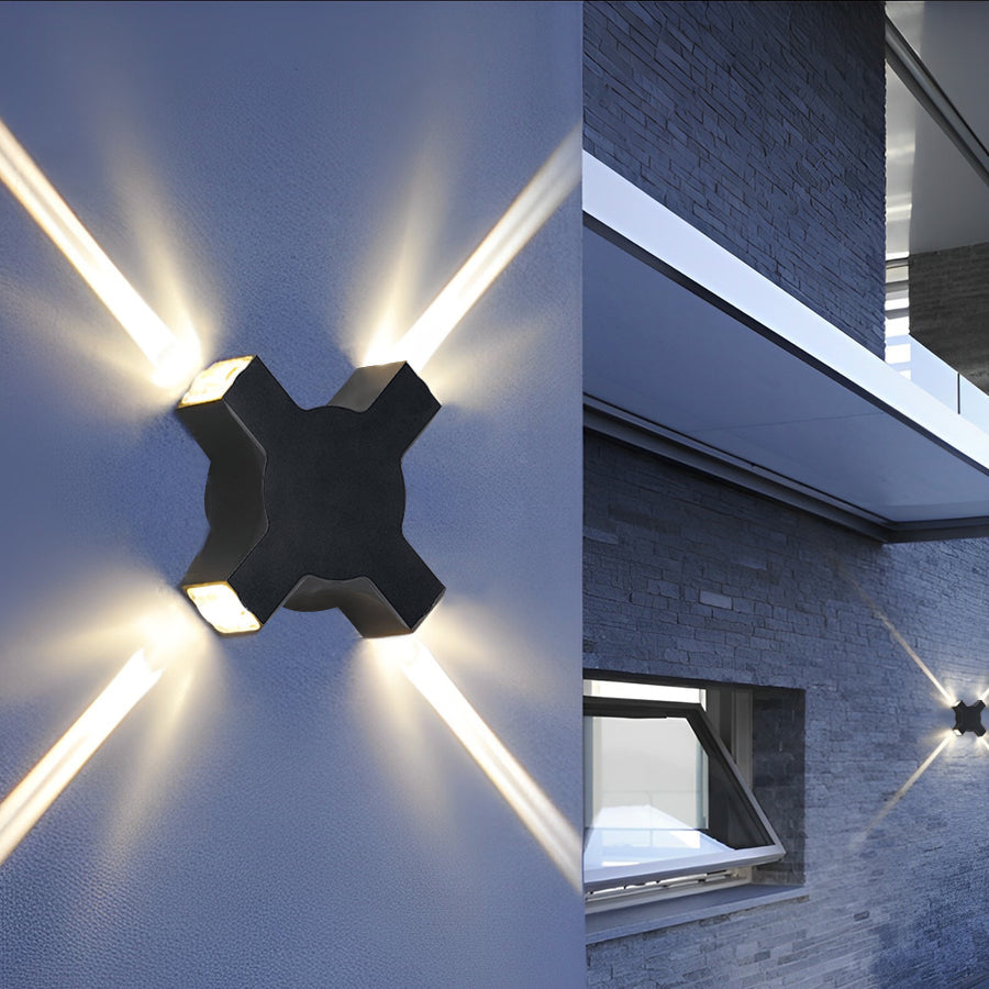 Modern Waterproof Black LED Wall Lamp - Starlight Decorative Lighting