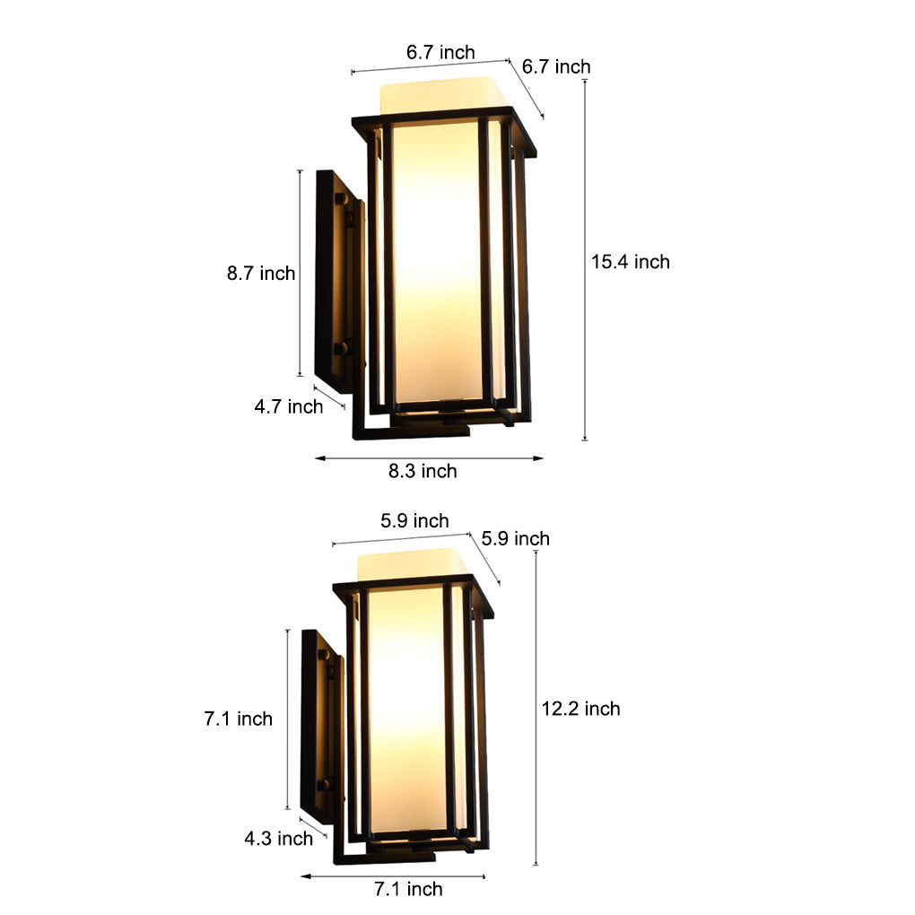 Square Waterproof LED Black Retro Outdoor Wall Lamp