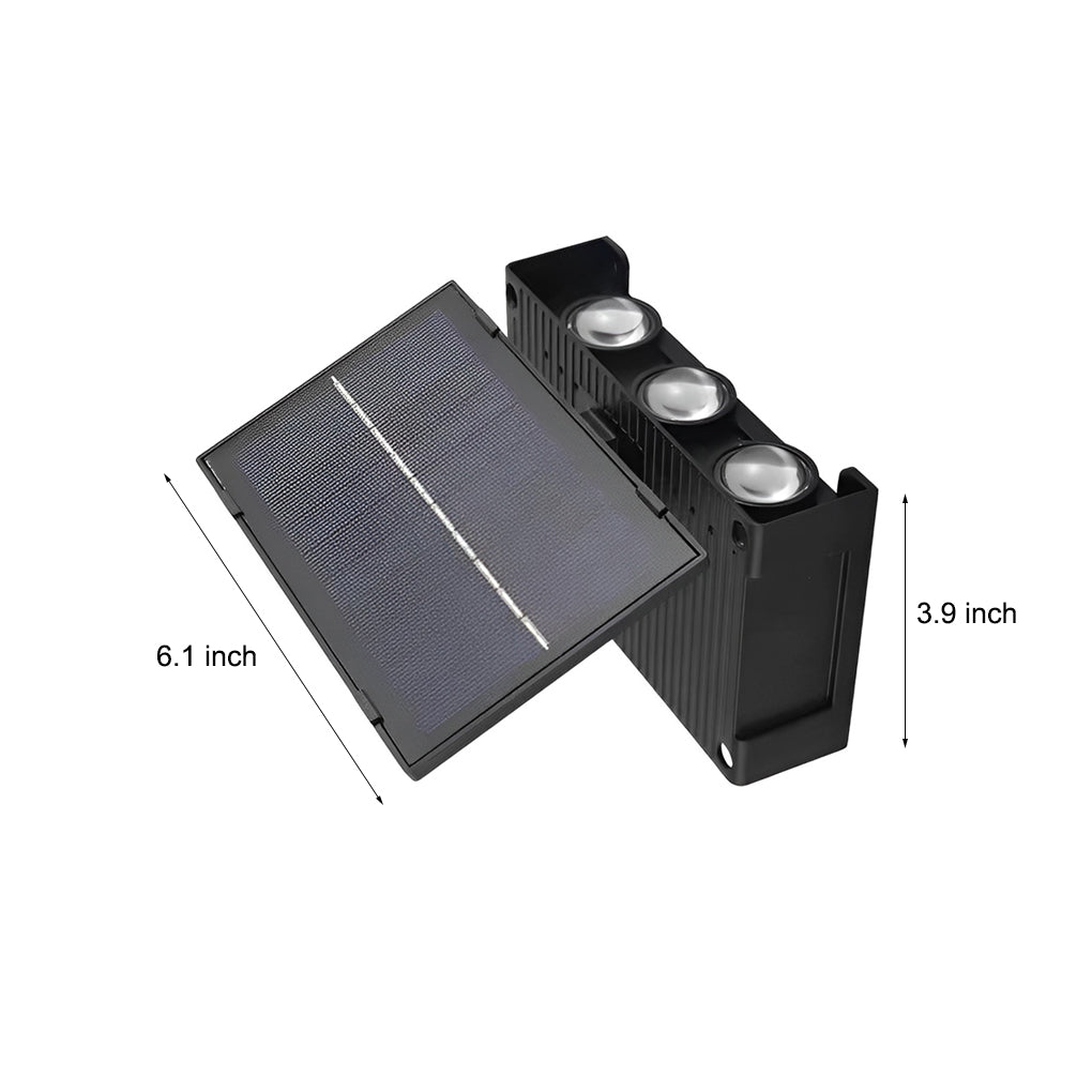 Rectangular Waterproof Solar Wall Lamp - Modern Up and Down LED Light