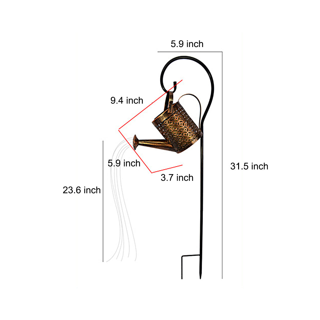 Iron Kettle Shower LED Solar Garden Light - Efficient Outdoor Illumination