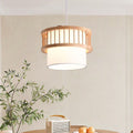 Traditional Japanese Wood Fabric Chandelier - 1/4-Light Dining Room Fixture