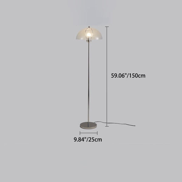 Modern Simplicity Half Round Acrylic Floor Lamp - 1-Light Design for Living Room