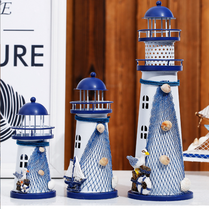 Modern Art Deco Lighthouse Round Iron LED Table Lamp for Bedroom, Stylish Home Decor Lighting, Nautical Inspired Bedroom Lamp, Unique Decorative LED Light, Contemporary Iron Table Lights, Artistic Coastal Decor, Elegant Nightstand Lamp for Relaxing Spaces