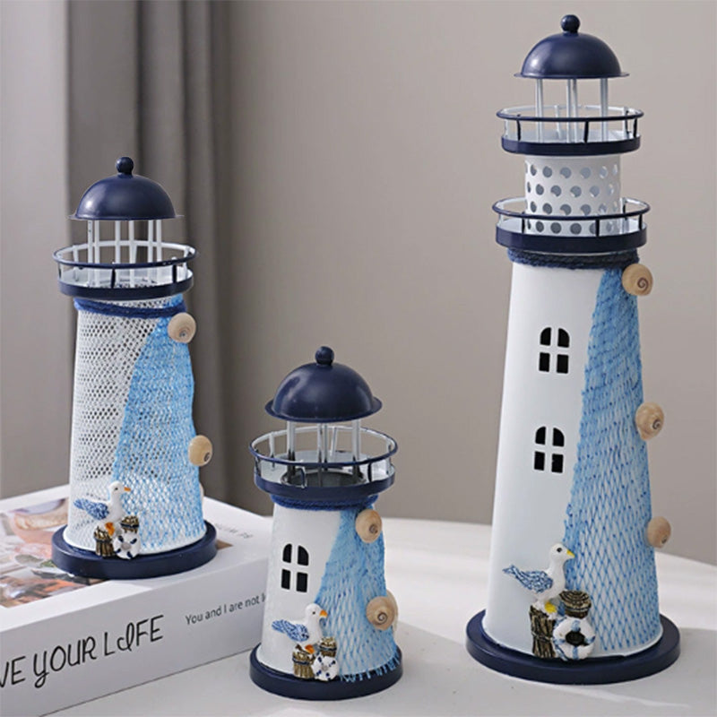 Modern Art Deco Lighthouse Round Iron LED Table Lamp for Bedroom, Stylish Home Decor Lighting, Nautical Inspired Bedroom Lamp, Unique Decorative LED Light, Contemporary Iron Table Lights, Artistic Coastal Decor, Elegant Nightstand Lamp for Relaxing Spaces