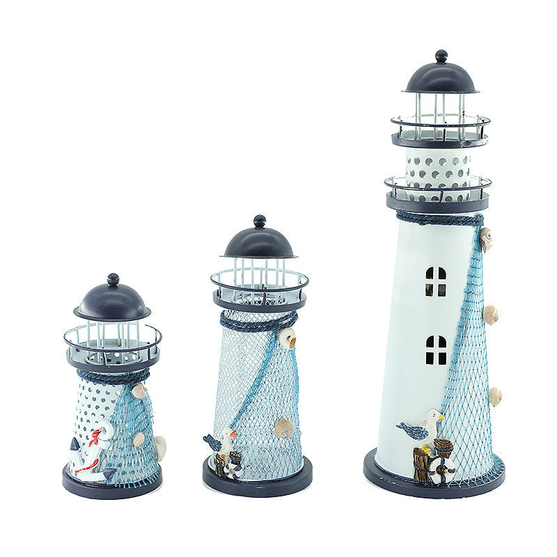 Modern Art Deco Round Iron LED Lighthouse Table Lamp for Bedroom
