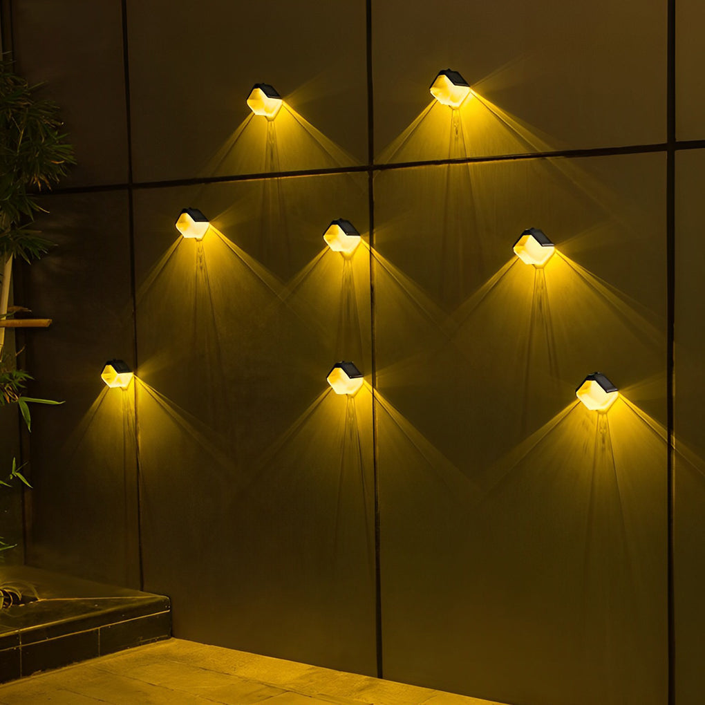 2Pcs Waterproof Solar LED Wall Washer Light - Multi-Color Outdoor Lighting