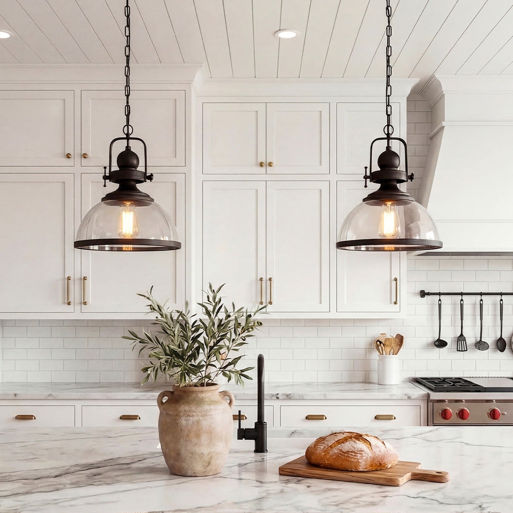 Clear Glass Pendant Light - Retro Industrial Ceiling Fixture