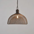 Retro Rustic Wrought Iron Half Round 1-Light Pendant Light