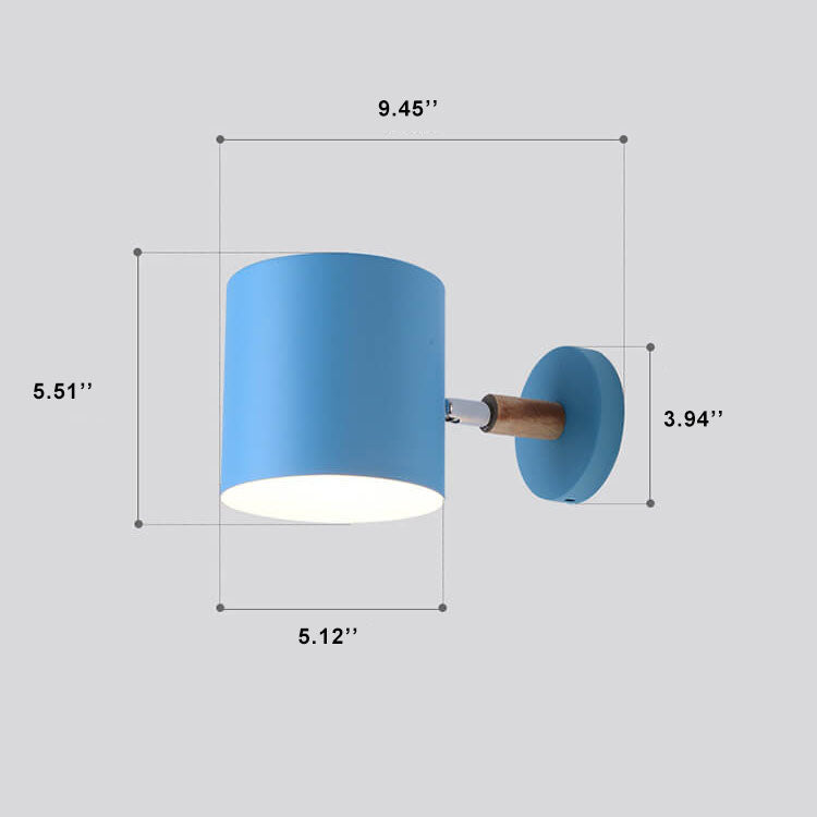Nordic Macaron Cylinder 1-Light Wall Sconce Lamp - Rotatable Design for Modern Decor