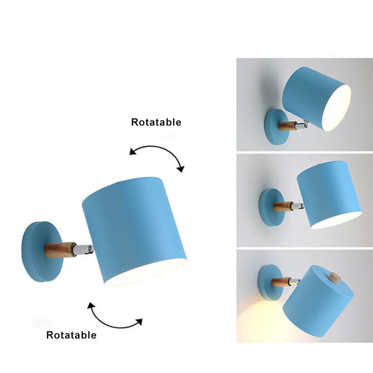 Nordic Macaron Cylinder 1-Light Wall Sconce - Rotatable Design, Modern Lighting Fixture, Stylish Wall Lamp for Home Decor