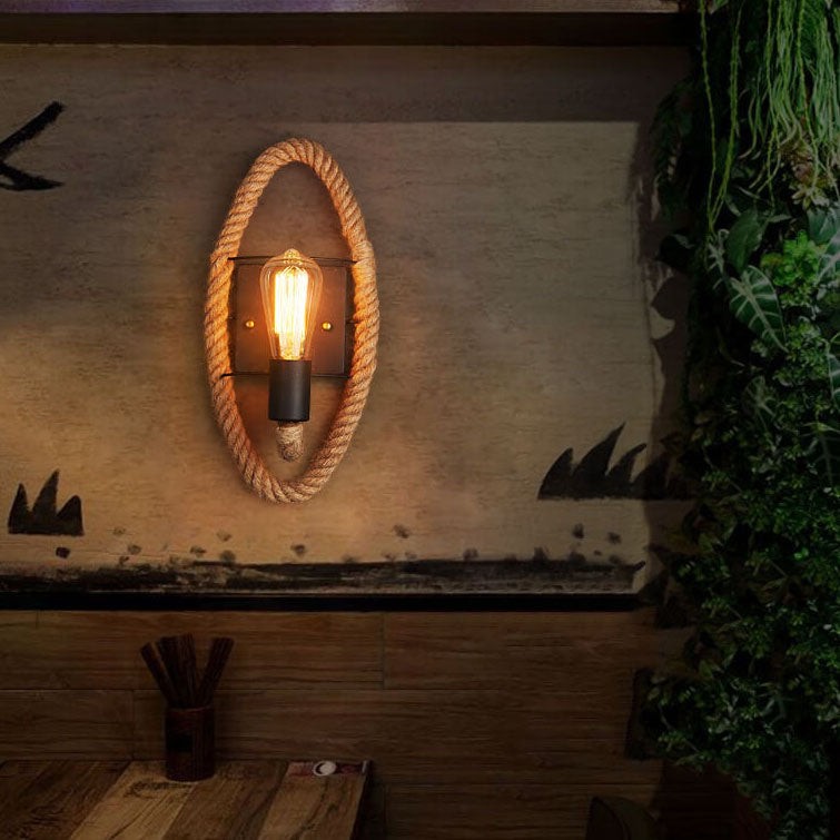 Vintage Hemp Rope Wall Sconce Lamp - 1-Light Design 

Elevate your home decor with this vintage-inspired hemp rope wall sconce lamp. Perfect for adding a rustic touch to any room, this 1-light fixture combines stylish design with practical lighting. Ideal