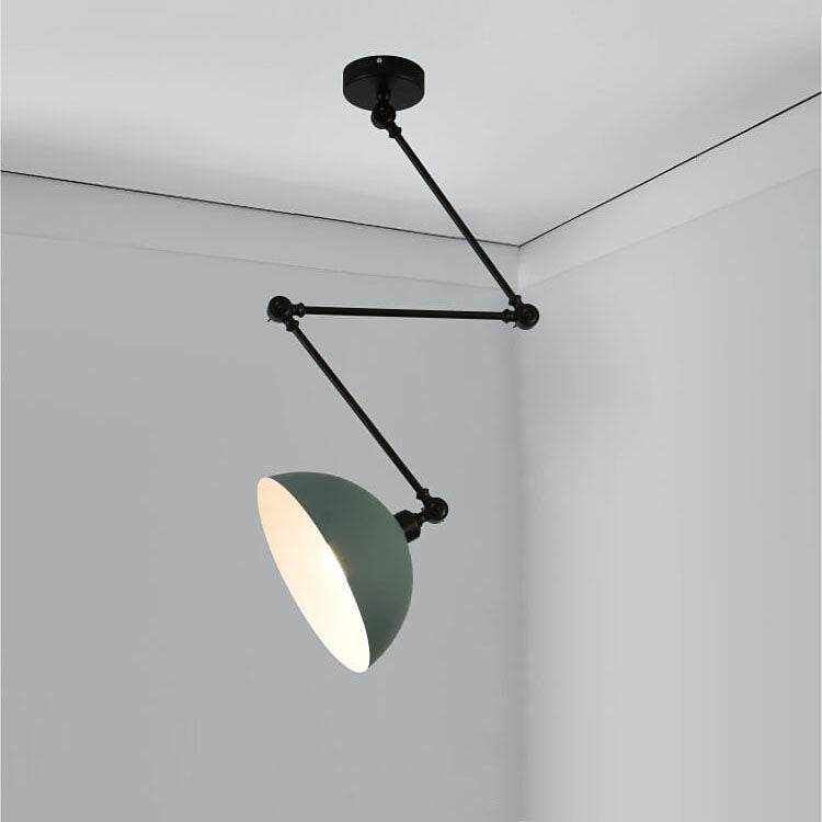 Nordic 1-Light Bowl Semi-Flush Mount Lighting - Extendable Ceiling Fixture for Modern Homes